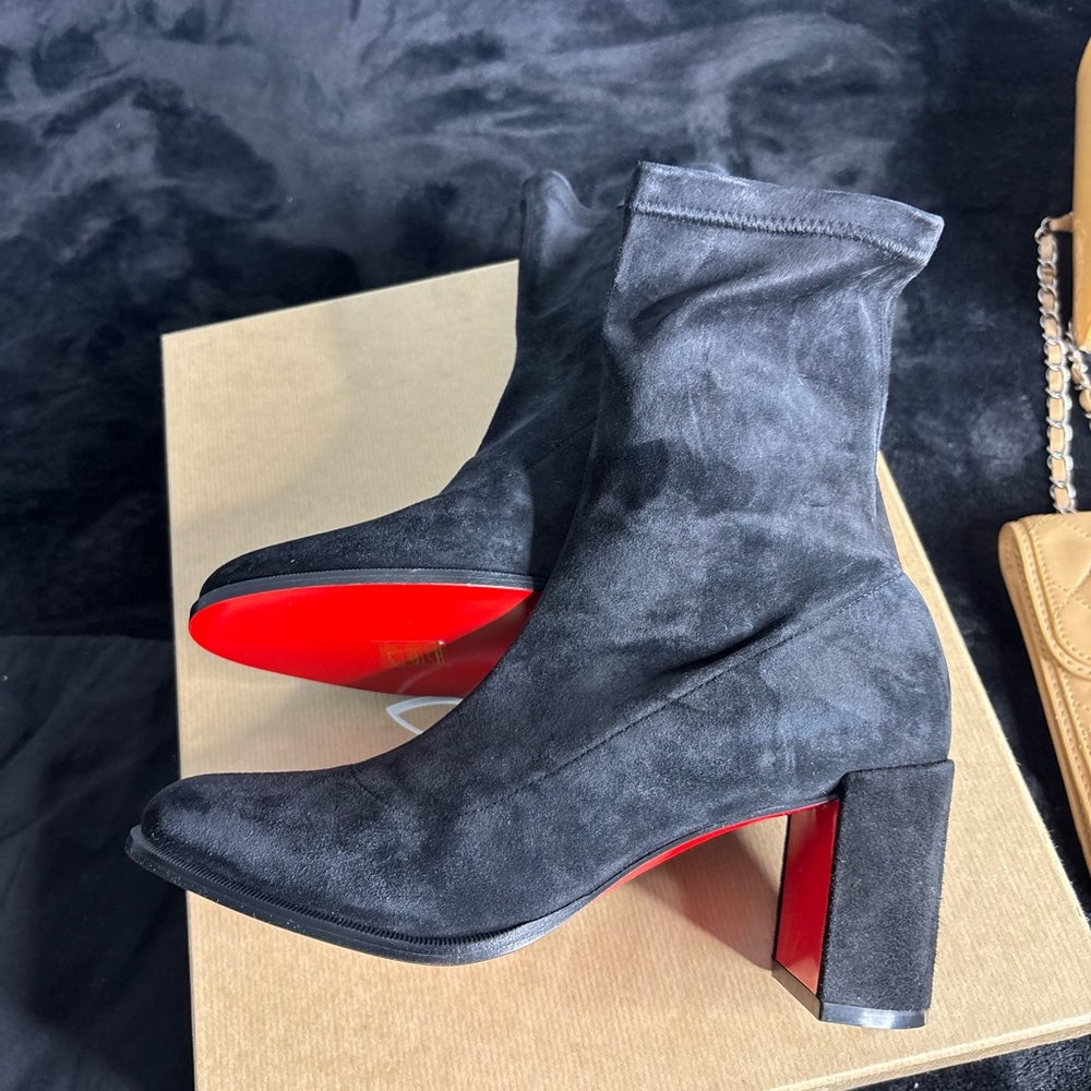 Louboutin Suede Heel Booties